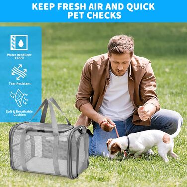Транспортна сумка для кота та собаки, складана переноска для тварин (46x26x29 см)