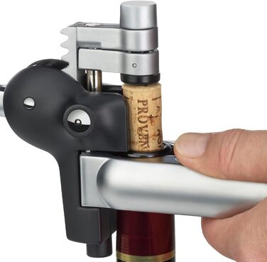 WMF Baric Corkscrew Wine 19 x 11 x 15 cm, Corkscrew with foil cutter, professional wine bottle opener, bottle opener for wine and Prosecco, wine opener, effortless operation