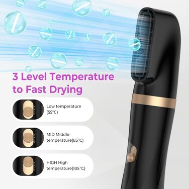 Мультистайлер для волосся 5-в-1 з термощіткою, фен-щіткою, круглою щіткою, плойкою та випрямлячем. Потужність 1000 Вт, 3 температурні режими. Для об'єму, випрямлення, локонів та сушіння. Білий (Чорний)