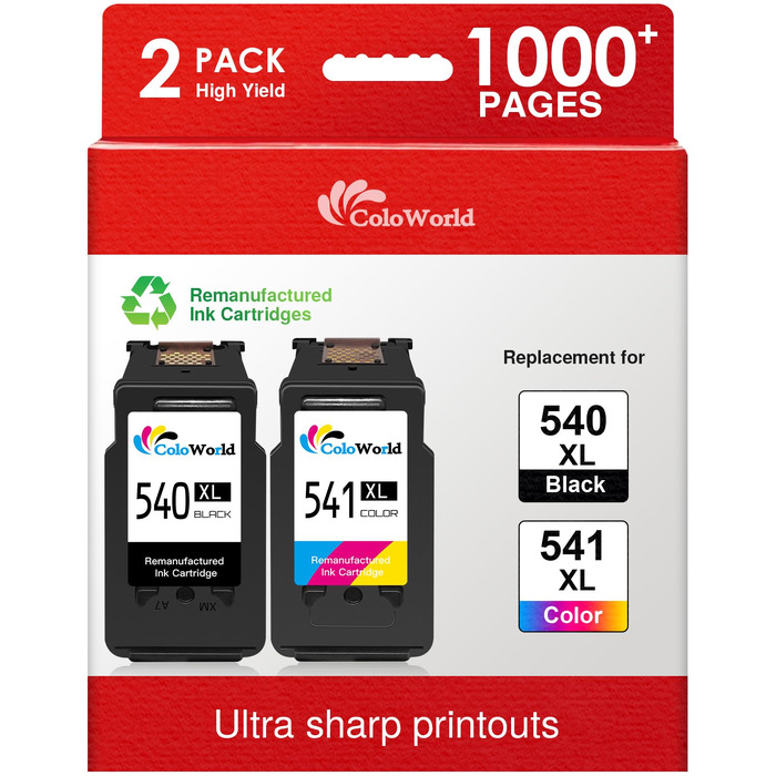 Комплект картриджів Canon PG-540XL та CL-541XL (чорний та кольоровий), підвищена ємність, для принтерів Pixma MG3650S, TS5150, TS5151, TS5100, MX535, MX475, MX395, MG4250