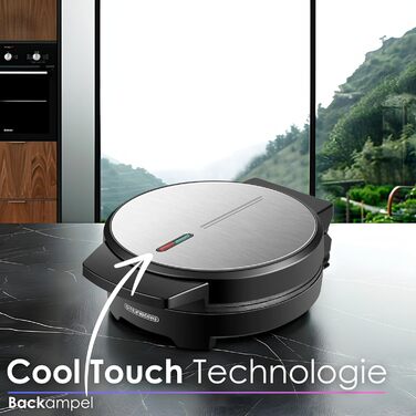 Електричний вафельниця-контактний гриль 1000 Вт | Вафельниця для сердечок | Paninigrill | Вафельниця-тостер | Антипригарне покриття | Cool-Touch |