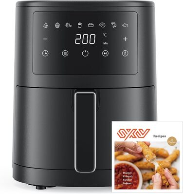 Фритюрниця повітряна Innsky 3.5L, 8-в-1, 1500W з LED-сенсорним екраном, чорна