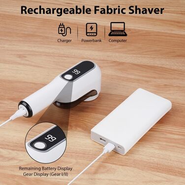 Електричний видалення ворсу HOTUT: 3 леза, LED-дисплей, 2 режими, для одягу, диванів, килимів