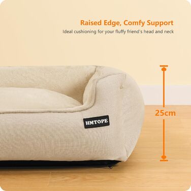 Ліжко для собак, собаче ліжко, подушка для собак, корзина для собак. Знімне та пральне, бежеве, 90 x 75 x 25 см