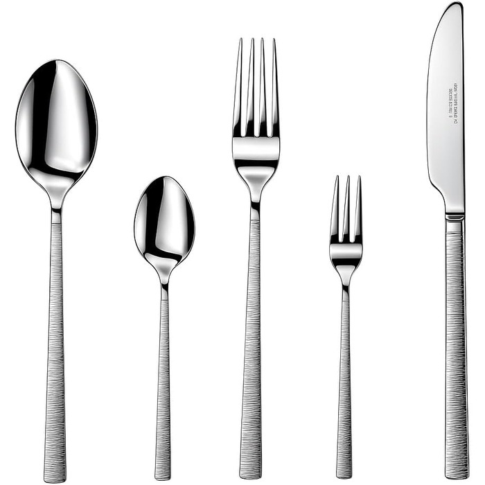 Набір столових приборів 60 предметів з нержавіючої сталі на 12 осіб – елегантний полірований набір, придатний для миття в посудомийній машині, стійкий до корозії. Для вишуканого сервірування столу вдома та на свята (Модель 5)