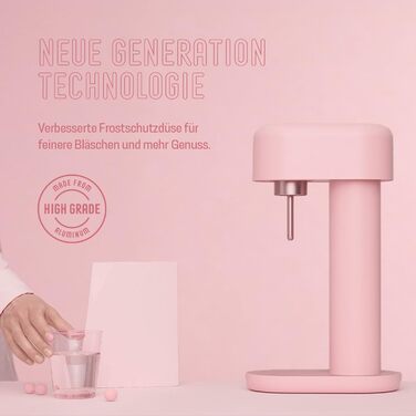 Mysoda Ruby 2 рожевий - содовий апарат для газування води з алюмінієвою пляшкою 1л (без балону CO2)
