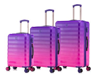 Набір валіз з полікарбонату: кабінський, середній та великий | 3 шт. | Колір: блакитний