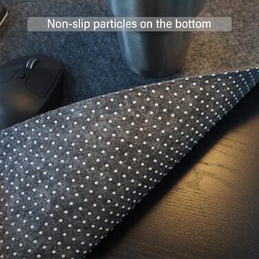 Підкладка під мишу з фетру 60x30 см, велика, для офісу та дому (темно-сірий)