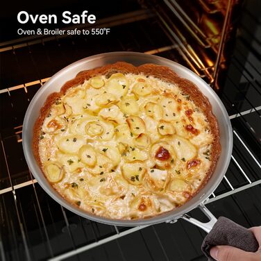 Набір кухонного посуду Duxtop 10 предметів: каструлі та сковорідки з нержавіючої сталі, індукційний, тришаровий