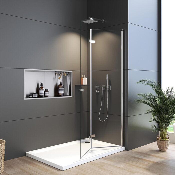 KINKIBOS Wall Niche Shower Stainless Steel, No Tiles Required, Recessed Shower Niche 60 x 30 x 10 cm, Shower Niche Single Shelf Storage