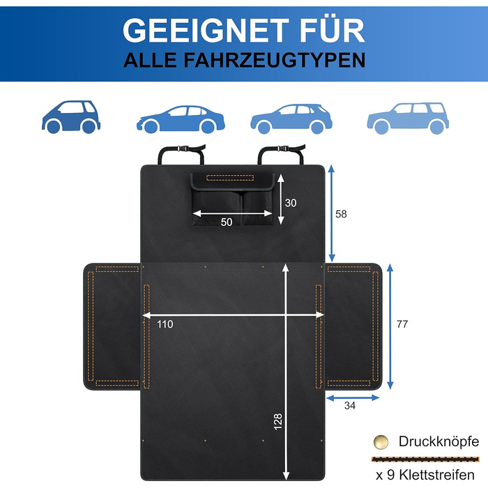 Захист для багажника автомобіля для собак – водонепроникний килимок з боковими захистами – міцний килимок для багажника для подорожей та транспортування собак