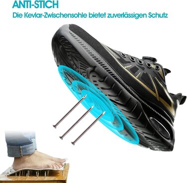 Черевики безпеки для чоловіків та жінок. Робочі черевики, черевики для професій. Сталевий капак, легкі, чорні. Розміри 37-46 EU