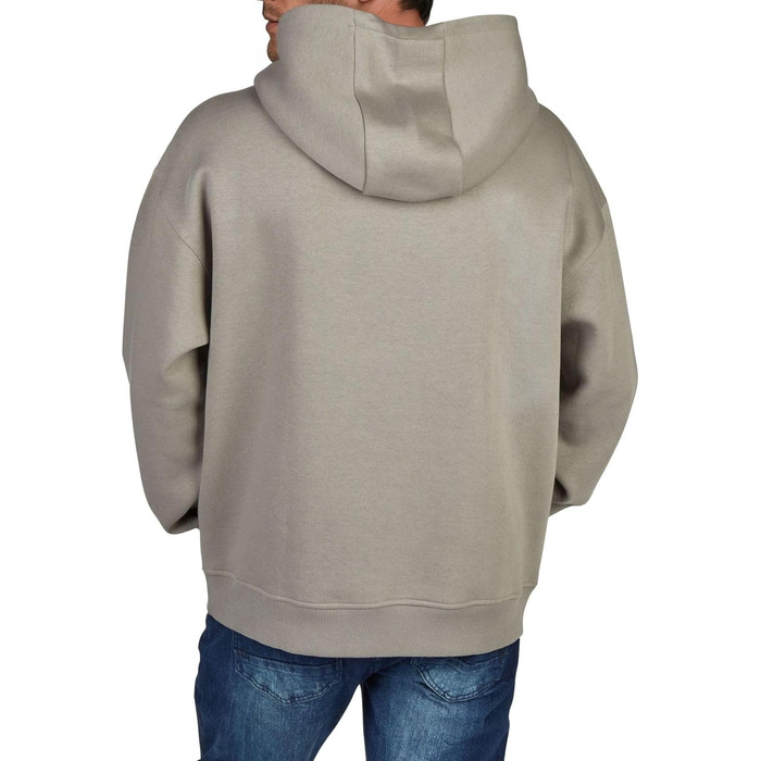 Чоловічий худі Oversize DENIMFY DFMaxim з принтом, бавовняний світшот з капюшоном, колір Taupe-mineral Green, розмір XXL