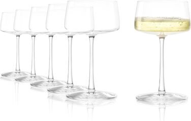 Stölzle Lausitz Champagne Coupes Power 6-Piece Set 275 ml – Elegant crystal glasses ideal for Champagne, sparkling wine & Prosecco – High-quality sparkling wine glasses made in Germany – Dishwasher & impact resistant