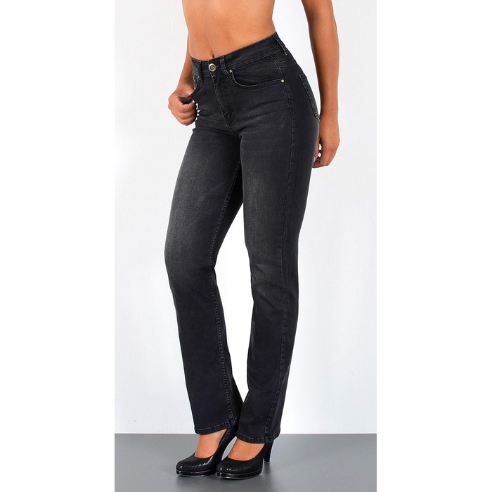 Джинси жіночі ESRA Straight Stretch High Waist - преміум, класичний крій, великі розміри (G6, J582)