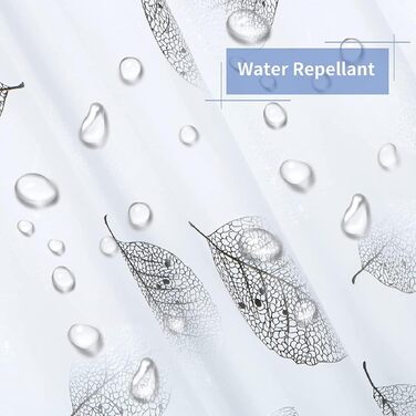 Шторка для душу Bavooty Anti-Schimmel 180x200 см, водовідштовхувальна, швидковисихаюча, для ванної кімнати, з 12 кільцями, зелений пісок, 1.8 x 2 м