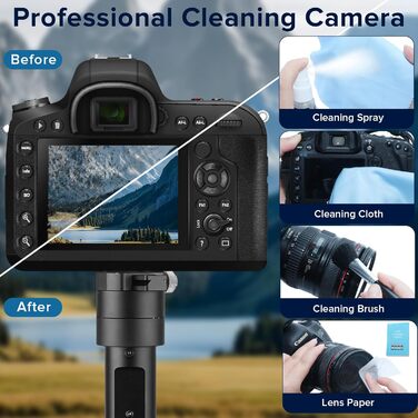 Набір для чищення камери 36-в-1: повний формат, Lenspen, повітряний дмух, пензлі, очищувач, серветки для лінз. Сумісний з Canon, Sony, Nikon, Pentax DSLR