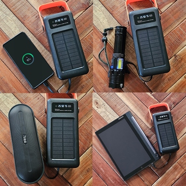 Повербанк FUMO 50000 mAh з LED-ліхтариком, 8 USB-портами та сонячною панеллю