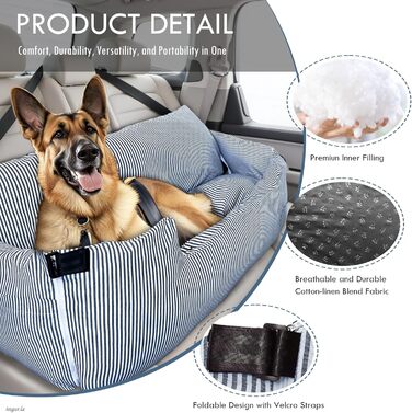 Автомобільний лежак для собак великих порід до 36 кг, з кріпленнями та неслизькою підкладкою