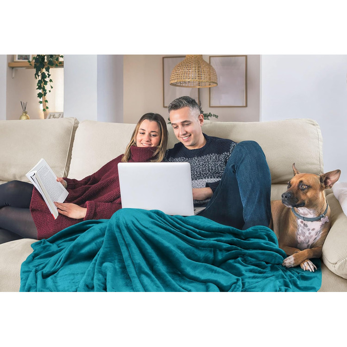 Плед Utopia Bedding: м'який флісовий плед, теплий зимовий плед для ліжка, дивана та крісла (Турквіс, 200x150 см)