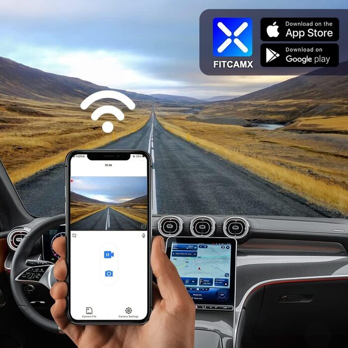 Відеореєстратор Fitcamx 4K для Mercedes-Benz GLC X254 (2023-2026) з Wi-Fi, Full HD, G-сенсором та картою 64GB