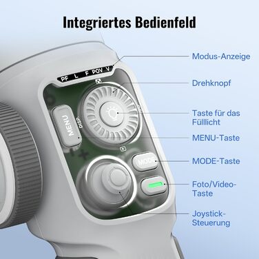 ZHIYUN CinePeer Smooth 5E: Стабілізатор для смартфона з підсвічуванням, штативом та жестами, до 300г