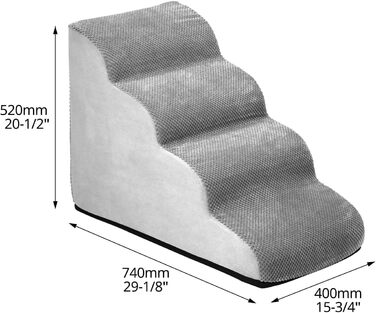 Сходинки для собак QWORK® - 4 сходинки, 74x40x52 см. Зручні та міцні сходи для домашніх тварин. Легко миються.