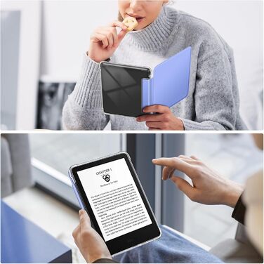 Чохол Fintie для Kindle 6 (11 покоління) 2024/2022, прозорий, м'який TPU, з авто-сном/пробудженням, Agavengrün (Ultramarinblau)