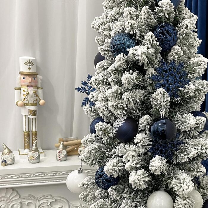 86 шт. прикраси на ялинку SY CRAFT: ялинкові кулі, сніжинки, подарункові пакети (золотий, темно-синій)