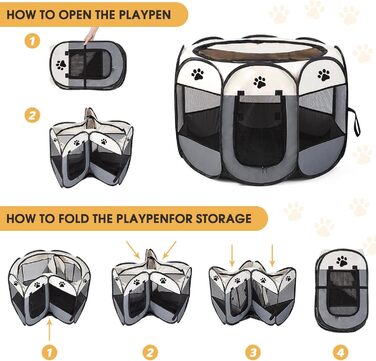 Складана переносна вольєр для собак та котів 74x74x43 см - ідеально для дому та вулиці