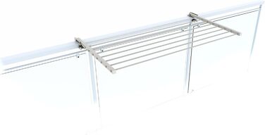 Сушарка для білизни Foxydry Duo для балкона, тераси та перил, біла, 102 см, нержавіюча сталь/алюміній