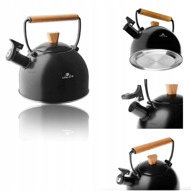 Класичний сталевий чайник Gerlach, 2,5 л, чорний