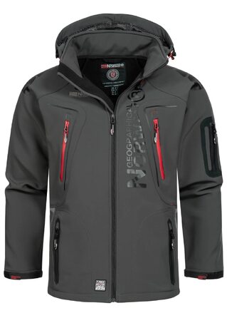 Чоловіча куртка Softshell Geographical Norway Tangata Outdoor функціональна, червоно-сіра, розмір S