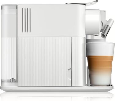 Кавова машина капсульна Nespresso De'Longhi Lattissima One EN510.W з автоматичною системою приготування молока, 3 кнопками вибору напоїв, резервуаром для води 1 л, тиском помпи 19 бар, швидким нагріванням за 25 секунд, автоматичним вимкненням, біла Porcel