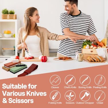 Набір для заточування ножів Messer Schärfen Schleifstein: професійний точило з гранями 400, 1000, 3000, 8000, шкіра, бамбукова основа, кутник