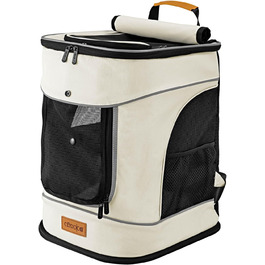 Рюкзак для тварин до 20 кг, регульовані ремені, складаний, з короткою шлейкою. Підходить для собак та котів (Бежевий)