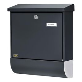 Поштова скринька Burg Wächter Vario ANT з газетницею та табличкою для імені, оцинкована сталь, формат DIN C4, антрацит (RAL 7016), комплект з 2 ключами