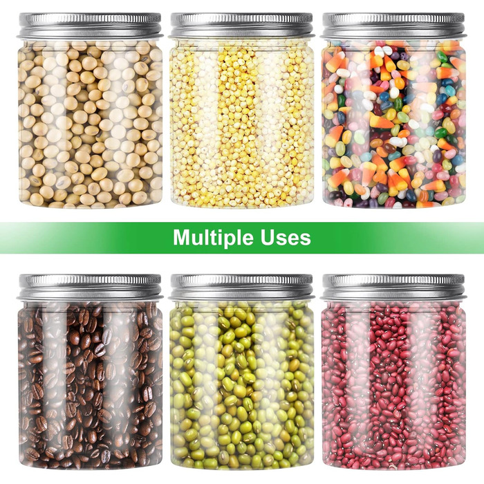 Набір пластикових контейнерів 20 шт. по 250 мл з кришкою, герметичні, BPA-Free, прозорі, для зберігання спецій, мюслі, цукерок, джему