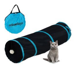 Relaxdays Складаний котячий тунель з іграшками