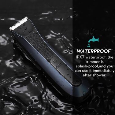 Електричний чоловічий триммер для тіла Kibiy з LED-дисплеєм, IPX7, водонепроникний (синій)