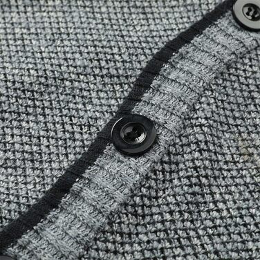 Чоловічий кардиган Allthemen з V-подібним вирізом, з підкладкою, на кнопках, грубий трикотаж, теплий перехідний жакет (4XL, світло-сірий)