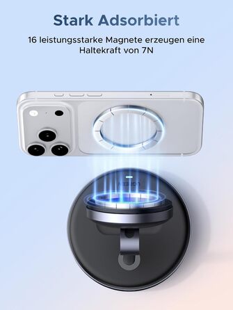 Бездротовий зарядний пристрій UGREEN Zapix Qi2 Magnetic 2-в-1, 15W, сумісний з MagSafe для iPhone 15/14/13/12 та AirPods, регульований на 90°
