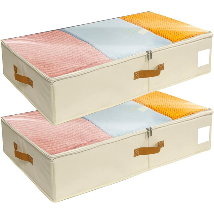 Коробки для зберігання під ліжком, 2 шт. з кришкою, для постільної білизни та одягу (без нижньої підставки)