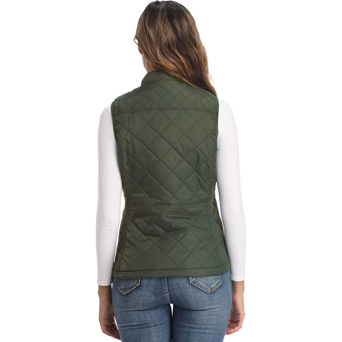 Жіноча легка куртка Longking з блискавкою, без рукавів, топ, кофта, для активного відпочинку (L, хакі)