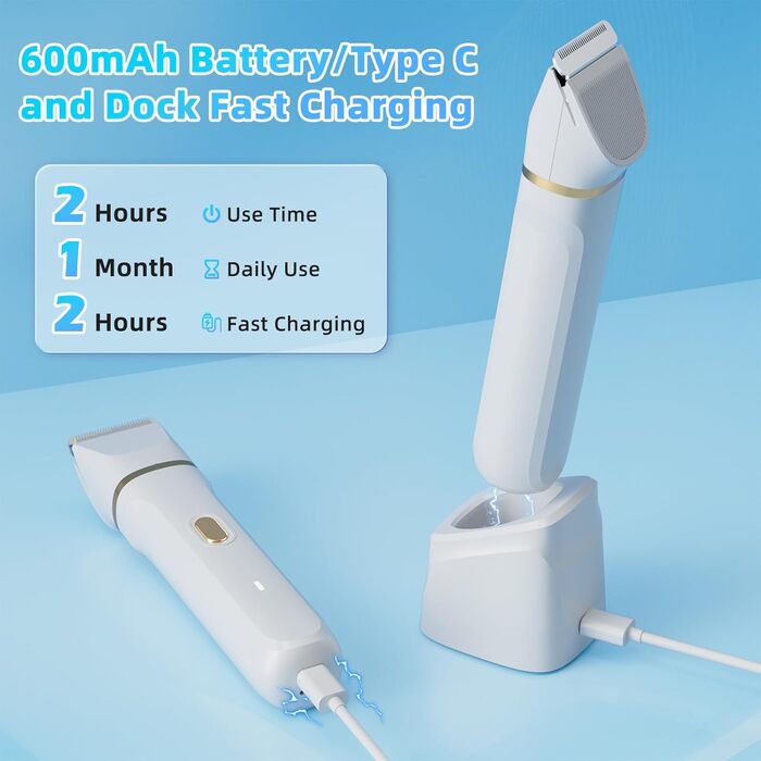 Електричний жіночий тример 5-в-1: для тіла, обличчя, інтимної зони. Вологостійкий (IPX7), USB-C зарядка