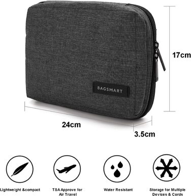 Організатор для кабелів та аксесуарів Bagsmart - Стиль 2, Чорний