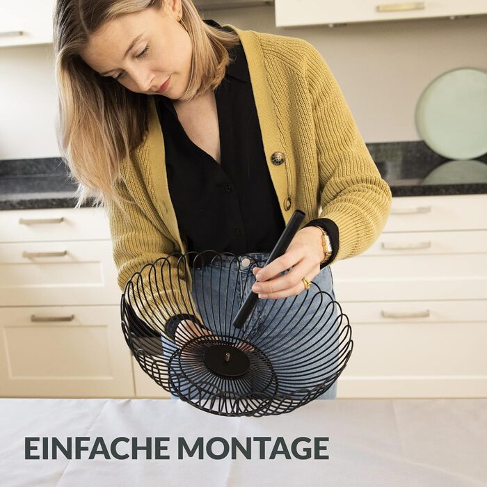 Стійка для фруктів Chefarone® – XL, 33 см, 3 яруси, чорна – стильний фруктовий кошик з мисками, декор для кухні