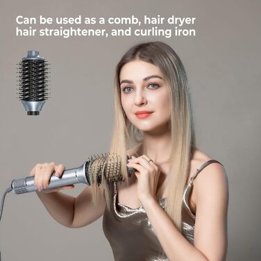 Airstyler 5 в 1: Фен, плойка, щітка, стайлер для волосся з іонною технологією 110000 U/Min, сірий