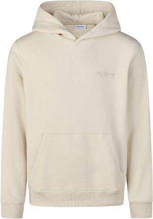 Чоловічий худі JACK & JONES Relaxed Fit з принтом JWHINTERLUDE, світло-бежевий (Moonbeam), розмір L
