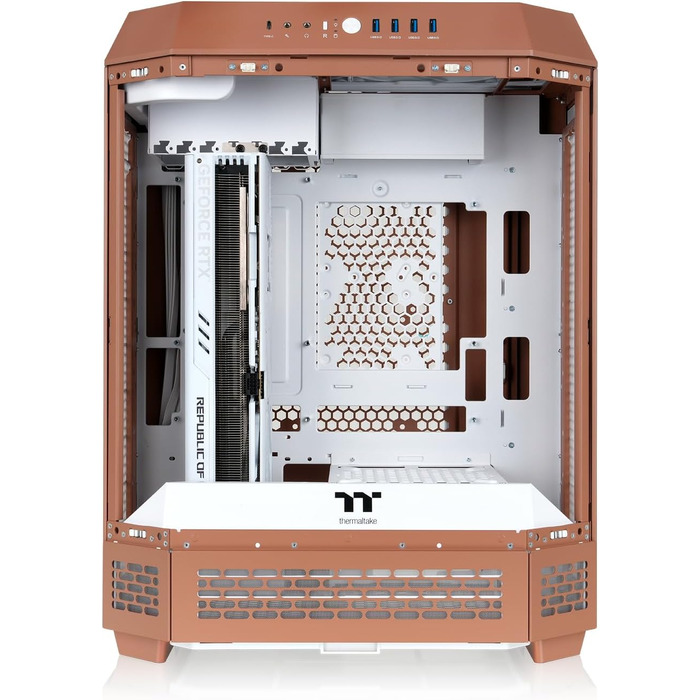 Корпус для ПК Thermaltake The Tower 600 Mocha Mousse, вертикальний Mid Tower, підтримка E-ATX/ATX, загартоване скло, підтримка радіатора 420 мм, Hidden Connector